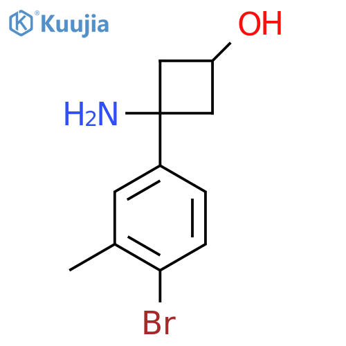 3-amino-3-(4-bromo-3-methylphenyl)cyclobutan-1-ol structure