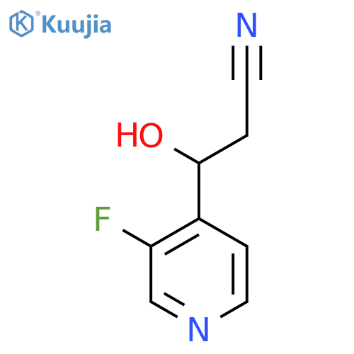3-(3-fluoropyridin-4-yl)-3-hydroxypropanenitrile structure