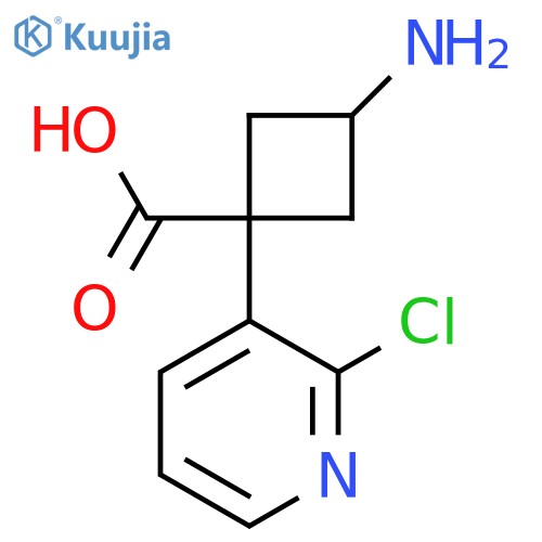 3-amino-1-(2-chloropyridin-3-yl)cyclobutane-1-carboxylic acid structure