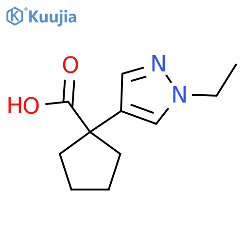1-(1-ethyl-1H-pyrazol-4-yl)cyclopentane-1-carboxylic acid structure