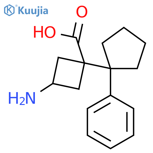 3-amino-1-(1-phenylcyclopentyl)cyclobutane-1-carboxylic acid structure