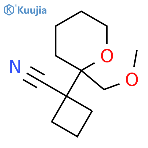 1-2-(methoxymethyl)oxan-2-ylcyclobutane-1-carbonitrile structure