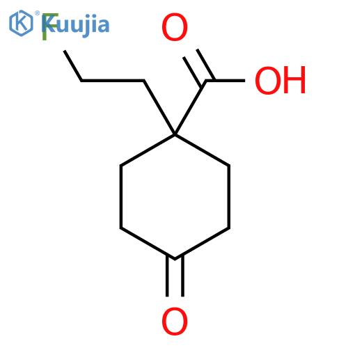 1-(2-fluoroethyl)-4-oxocyclohexane-1-carboxylic acid structure