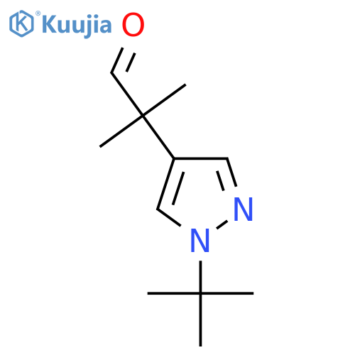 2-(1-tert-butyl-1H-pyrazol-4-yl)-2-methylpropanal structure