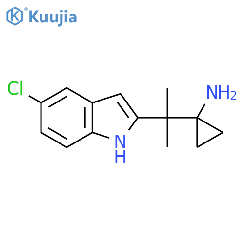 1-2-(5-chloro-1H-indol-2-yl)propan-2-ylcyclopropan-1-amine structure