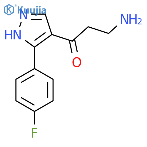3-amino-1-3-(4-fluorophenyl)-1H-pyrazol-4-ylpropan-1-one structure