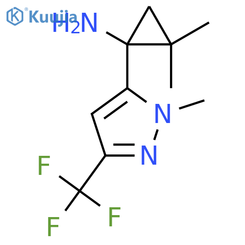 2,2-dimethyl-1-1-methyl-3-(trifluoromethyl)-1H-pyrazol-5-ylcyclopropan-1-amine structure