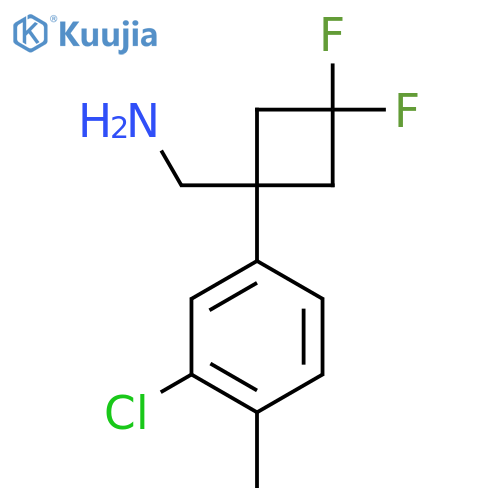 1-(3-chloro-4-methylphenyl)-3,3-difluorocyclobutylmethanamine structure