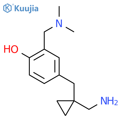 4-{1-(aminomethyl)cyclopropylmethyl}-2-(dimethylamino)methylphenol structure