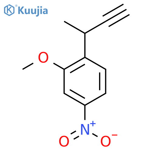 1-(but-3-yn-2-yl)-2-methoxy-4-nitrobenzene structure