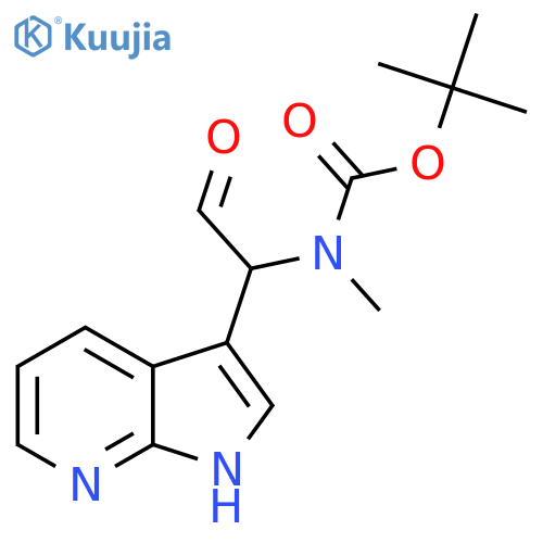 tert-butyl N-methyl-N-(2-oxo-1-{1H-pyrrolo2,3-bpyridin-3-yl}ethyl)carbamate structure