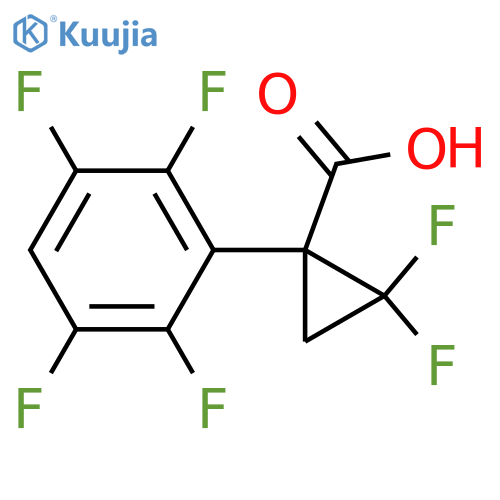 2,2-difluoro-1-(2,3,5,6-tetrafluorophenyl)cyclopropane-1-carboxylic acid structure