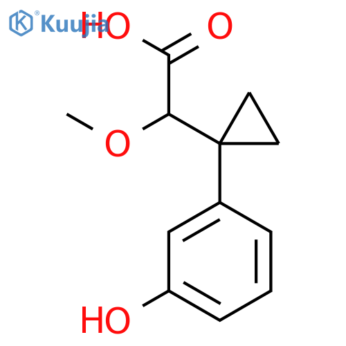 2-1-(3-hydroxyphenyl)cyclopropyl-2-methoxyacetic acid structure