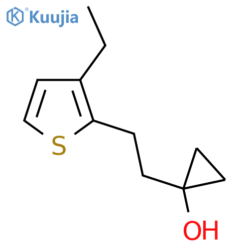 1-2-(3-ethylthiophen-2-yl)ethylcyclopropan-1-ol structure