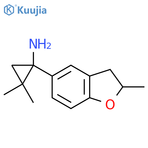 2,2-dimethyl-1-(2-methyl-2,3-dihydro-1-benzofuran-5-yl)cyclopropan-1-amine structure