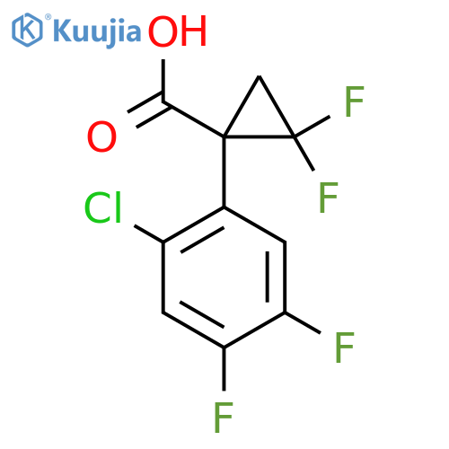 1-(2-chloro-4,5-difluorophenyl)-2,2-difluorocyclopropane-1-carboxylic acid structure