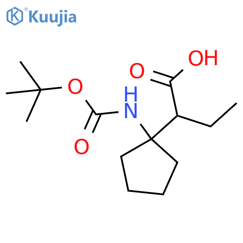 2-(1-{(tert-butoxy)carbonylamino}cyclopentyl)butanoic acid structure