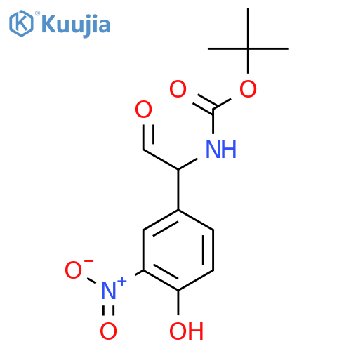 tert-butyl N-1-(4-hydroxy-3-nitrophenyl)-2-oxoethylcarbamate structure