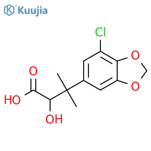 3-(7-chloro-1,3-dioxaindan-5-yl)-2-hydroxy-3-methylbutanoic acid structure