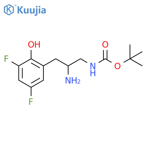 tert-butyl N-2-amino-3-(3,5-difluoro-2-hydroxyphenyl)propylcarbamate structure