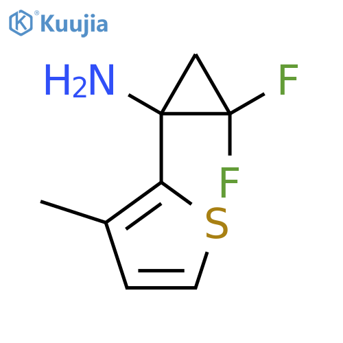 2,2-difluoro-1-(3-methylthiophen-2-yl)cyclopropan-1-amine structure