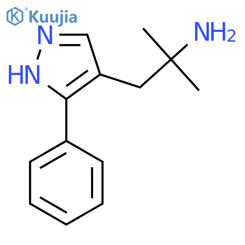 2-methyl-1-(3-phenyl-1H-pyrazol-4-yl)propan-2-amine structure