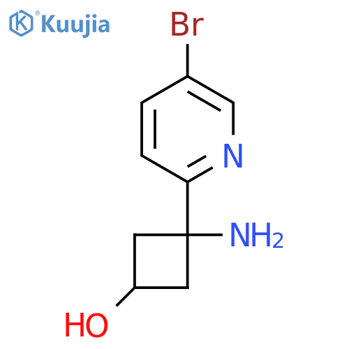 3-amino-3-(5-bromopyridin-2-yl)cyclobutan-1-ol structure