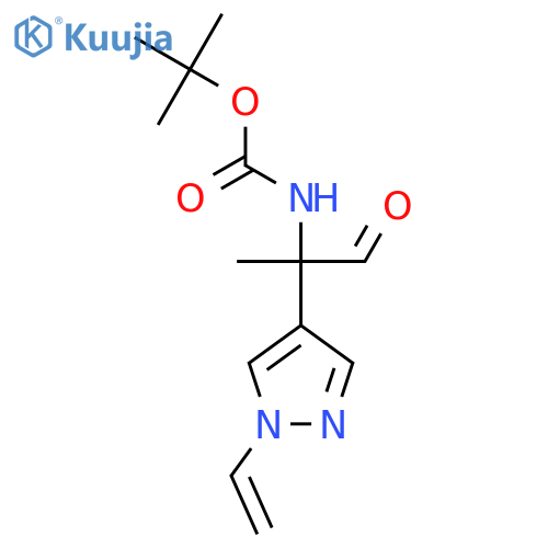 tert-butyl N-2-(1-ethenyl-1H-pyrazol-4-yl)-1-oxopropan-2-ylcarbamate structure