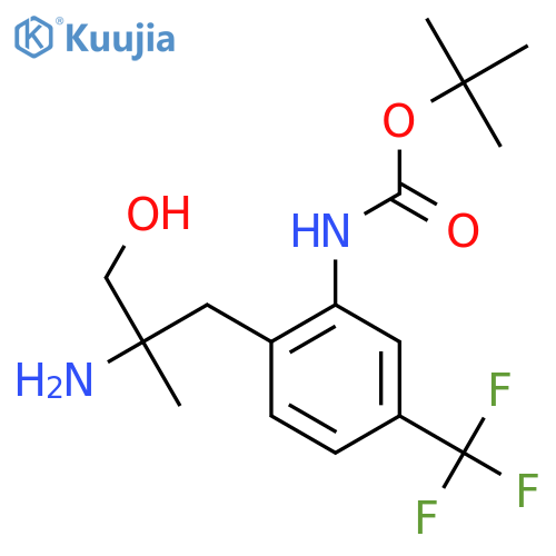 tert-butyl N-2-(2-amino-3-hydroxy-2-methylpropyl)-5-(trifluoromethyl)phenylcarbamate structure