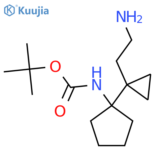 tert-butyl N-{1-[1-(2-aminoethyl)cyclopropyl]cyclopentyl}carbamate structure