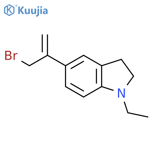 5-(3-bromoprop-1-en-2-yl)-1-ethyl-2,3-dihydro-1H-indole structure