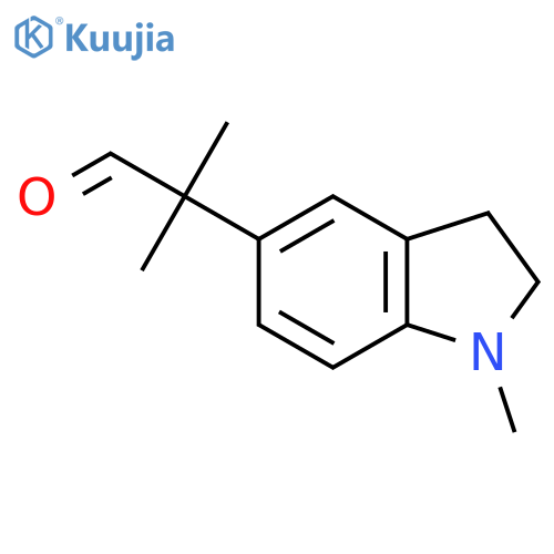 2-methyl-2-(1-methyl-2,3-dihydro-1H-indol-5-yl)propanal structure
