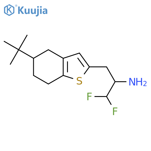 3-(5-Tert-butyl-4,5,6,7-tetrahydro-1-benzothiophen-2-yl)-1,1-difluoropropan-2-amine structure