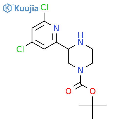 tert-butyl 3-(4,6-dichloropyridin-2-yl)piperazine-1-carboxylate structure