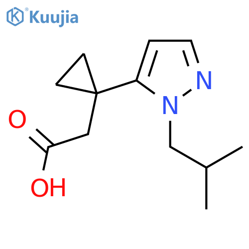 2-{1-1-(2-methylpropyl)-1H-pyrazol-5-ylcyclopropyl}acetic acid structure