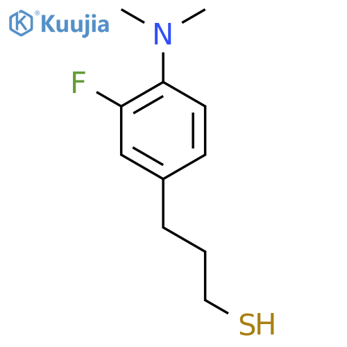 3-4-(dimethylamino)-3-fluorophenylpropane-1-thiol structure