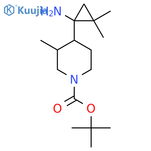 tert-butyl 4-(1-amino-2,2-dimethylcyclopropyl)-3-methylpiperidine-1-carboxylate structure