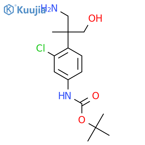 tert-butyl N-4-(1-amino-3-hydroxy-2-methylpropan-2-yl)-3-chlorophenylcarbamate structure