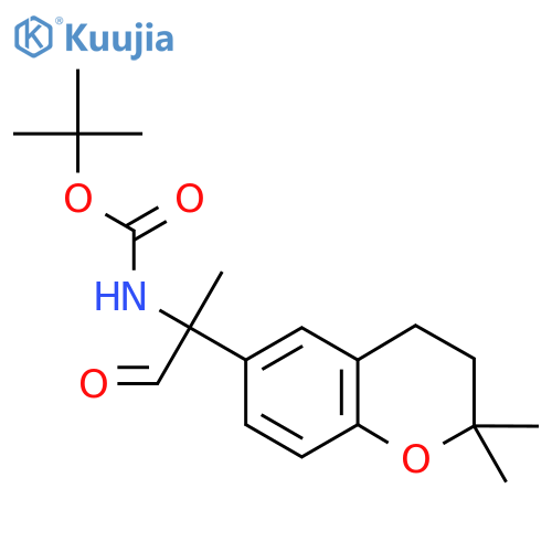 tert-butyl N-2-(2,2-dimethyl-3,4-dihydro-2H-1-benzopyran-6-yl)-1-oxopropan-2-ylcarbamate structure