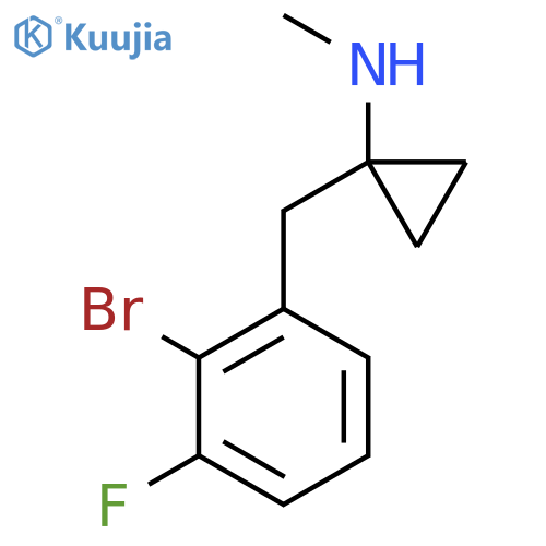 1-(2-bromo-3-fluorophenyl)methyl-N-methylcyclopropan-1-amine structure