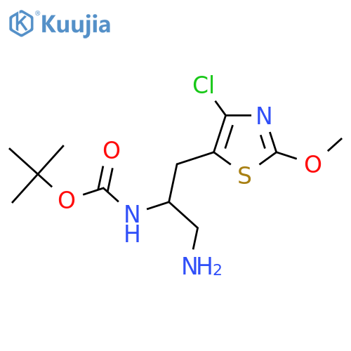 tert-butyl N-1-amino-3-(4-chloro-2-methoxy-1,3-thiazol-5-yl)propan-2-ylcarbamate structure
