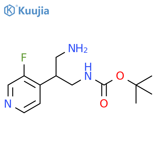 tert-butyl N-3-amino-2-(3-fluoropyridin-4-yl)propylcarbamate structure
