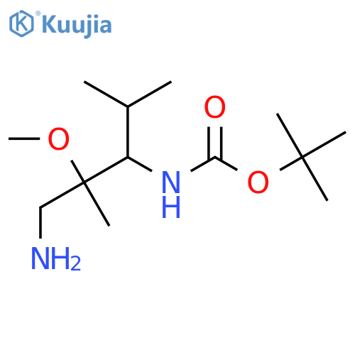 tert-butyl N-(1-amino-2-methoxy-2,4-dimethylpentan-3-yl)carbamate structure