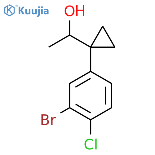 1-1-(3-bromo-4-chlorophenyl)cyclopropylethan-1-ol structure