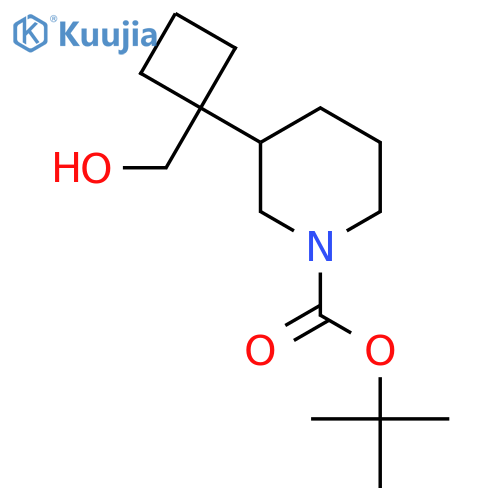 tert-butyl 3-1-(hydroxymethyl)cyclobutylpiperidine-1-carboxylate structure