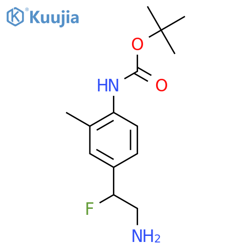 tert-butyl N-4-(2-amino-1-fluoroethyl)-2-methylphenylcarbamate structure