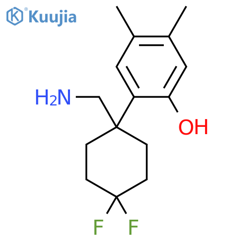 2-1-(aminomethyl)-4,4-difluorocyclohexyl-4,5-dimethylphenol structure