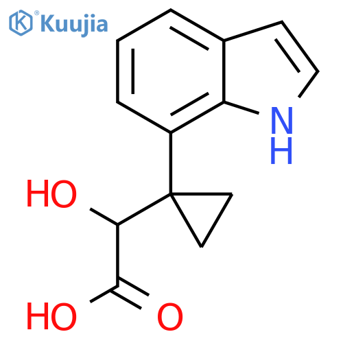 2-hydroxy-2-1-(1H-indol-7-yl)cyclopropylacetic acid structure