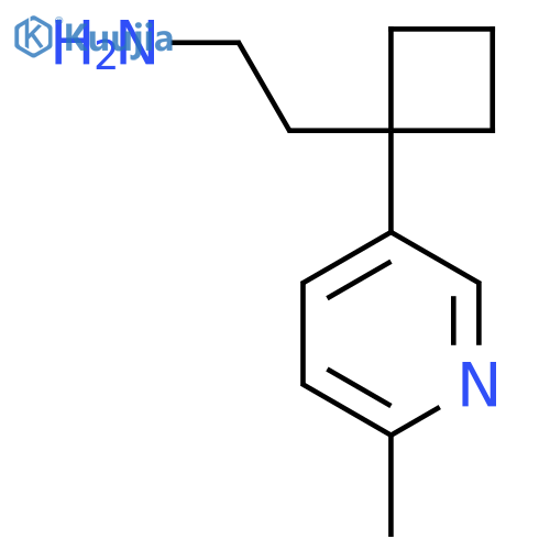 2-1-(6-methylpyridin-3-yl)cyclobutylethan-1-amine structure