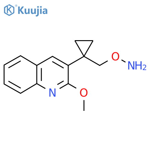 O-{1-(2-methoxyquinolin-3-yl)cyclopropylmethyl}hydroxylamine structure